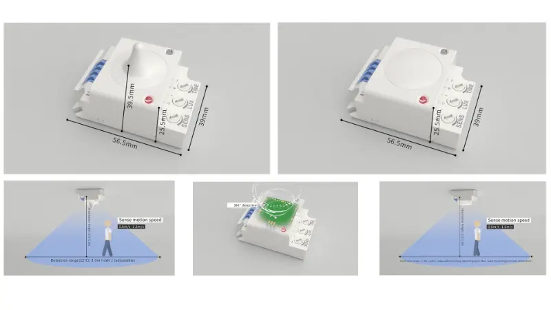 PDLUX lanceert PD-MV1029A en PD-MV1029B 5,8GHz microgolfsensoren voor slimme binnenverlichting