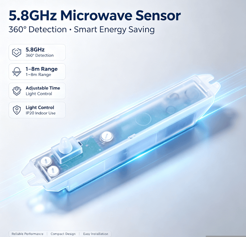 PD-MV1020 5,8 GHz microgolfsensor | Verborgen installatie, minder valse triggers voor verlichting